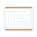 White Boards | U Brands 437U00-01 PINIT 20 x 16 One-Month Magnetic Dry Erase Calendar - White Surface/White Plastic Frame image number 0