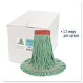 Mops | Boardwalk BWK503GNCT 5 in. Super Loop Cotton/Synthetic Fiber Wet Mop Head - Large, Green (12/Carton) image number 5