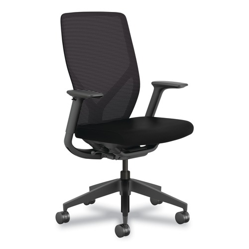 Office Chairs | HON HONFXT0STAMC10T Flexion 14.81 in. to 19.7 in. Seat Height Supports Up to 300lb Mesh Back Task Chair - Black Seat/Back/Base image number 0