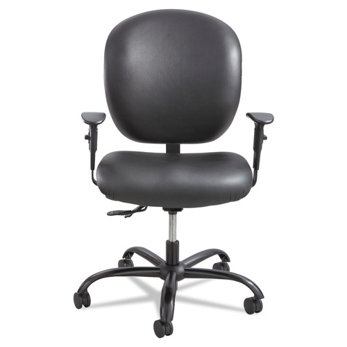 Office Chairs | Safco 3391BV Alday Supports Up to 500 lbs. 17.5 in. to 20 in. Seat Height Intensive-Use Chair Black Base - Black Vinyl Seat/Back image number 0