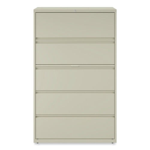 Office Filing Cabinets & Shelves | Alera 25512 42 in. x 18.63 in. x 67.63 in. 5 Legal/Letter/A4/A5 Size Lateral File Drawers - Putty image number 0